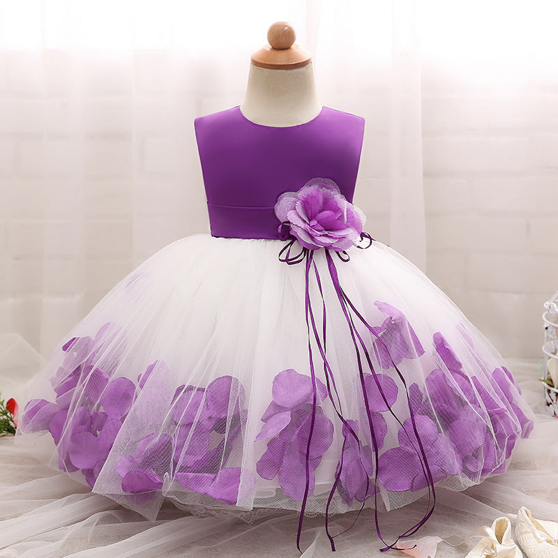 Petal Princess Baby Girl Dress with Full Moon Skirt Perfect for Little Princesses