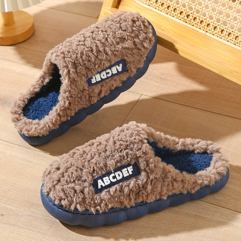 Stay Cozy in Style with New Letter Home Slippers: Thick-Soled, Non-Slip, and Fur-Lined - Your Perfect Companion for a Warm Winter Indoors