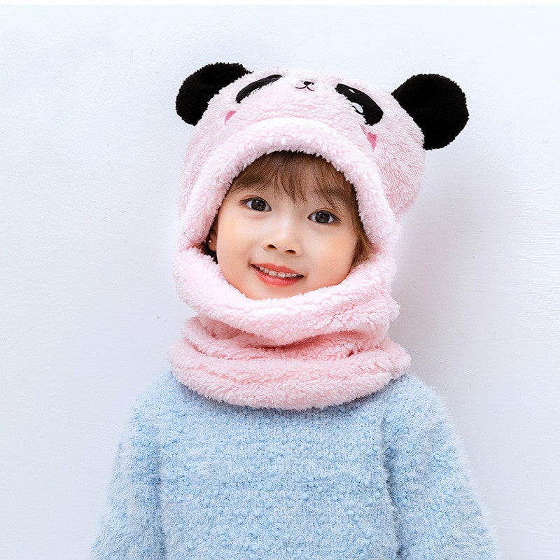 Adorable Winter Essentials Panda Head Hat with Ear Protection Perfect One Piece Baby Hat for Boys and Girls