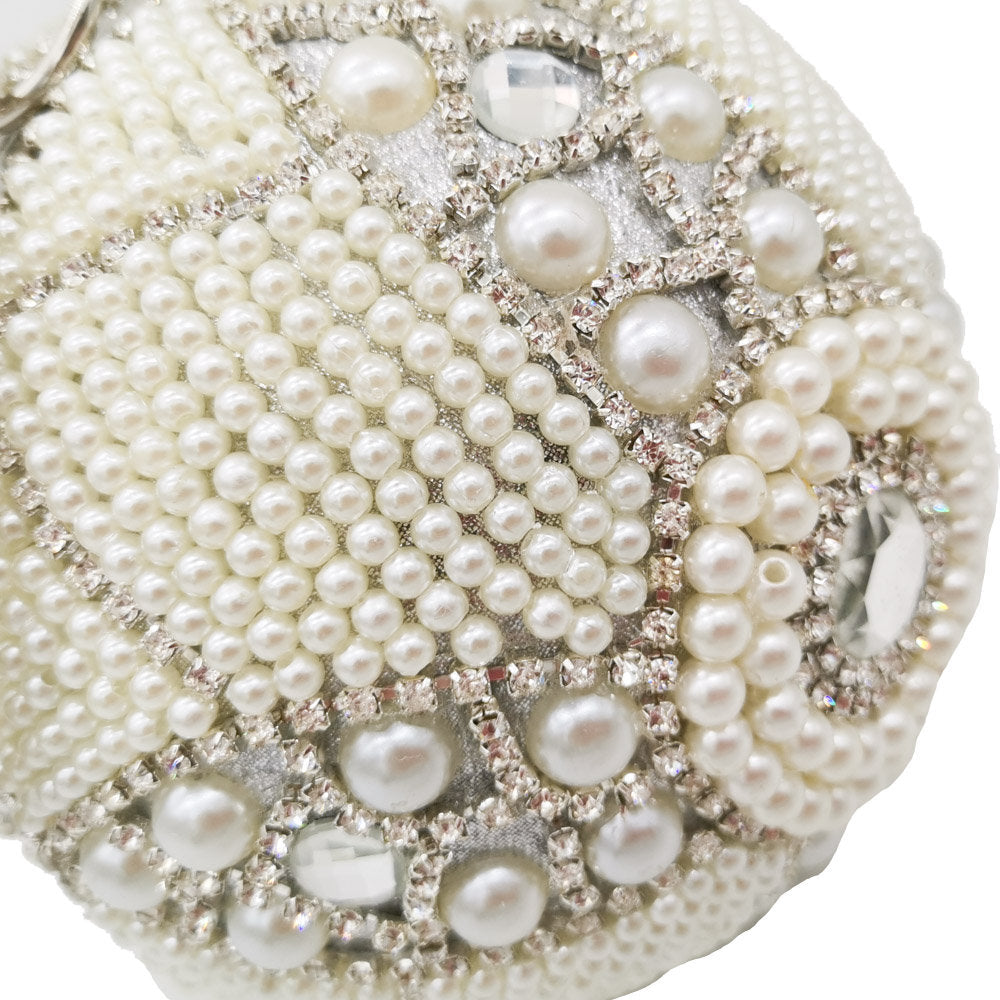 Diamond Pearl Elegance Plastic Round Pearl and Diamond Handbag