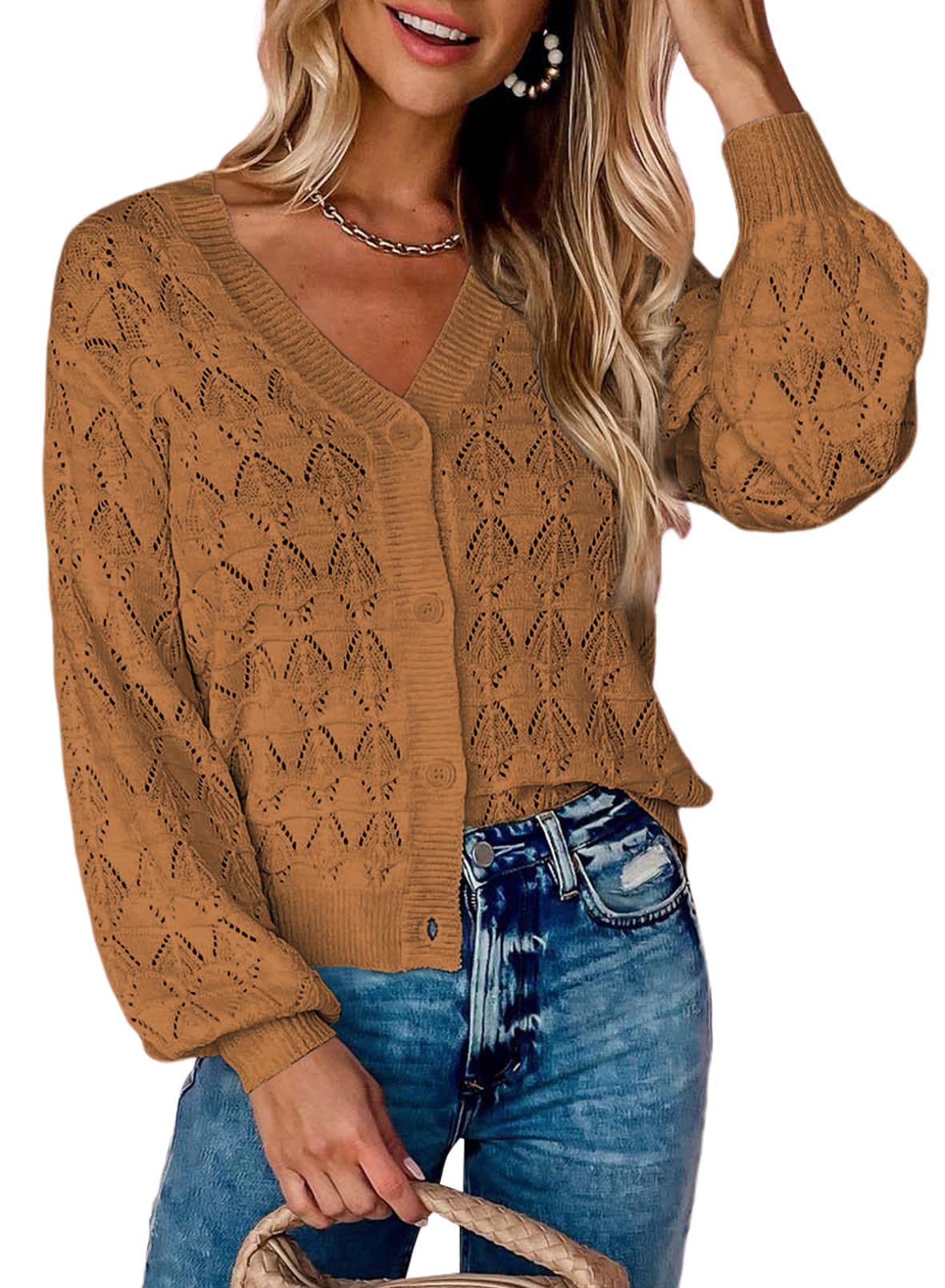 Short Cardigan Knitted Sweater for Women - Autumn/Winter