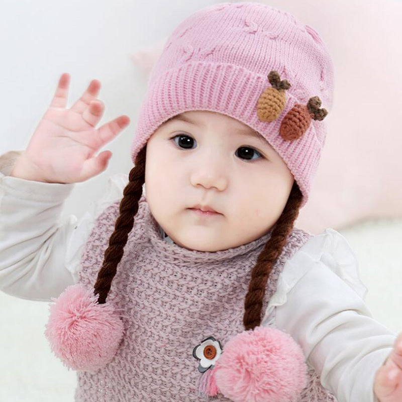 Cozy Chic Girls Braid Hat Stylish and Warm Woolen Headwear