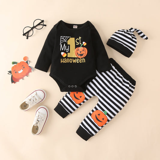 Charming Foreign Trade Baby Pumpkin Long Sleeved Dressing Room Trousers Suit Stylish and Comfortable