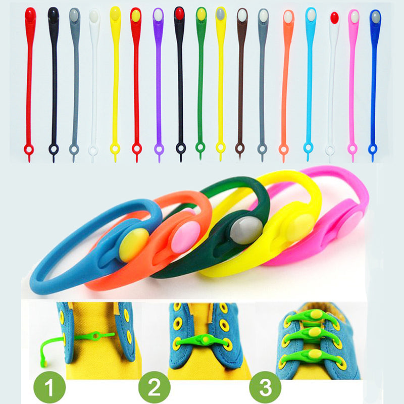 Easy Fit Silicone Horn Shaped Shoelaces Elastic and Available in Multiple Sizes