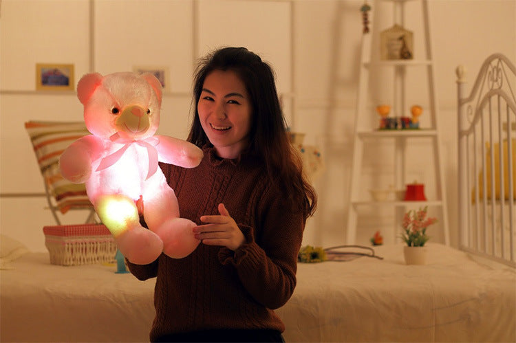 Magical LED Teddy Bear Colorful Glowing Stuffed Animal Pillow A Perfect Christmas Gift for Kids