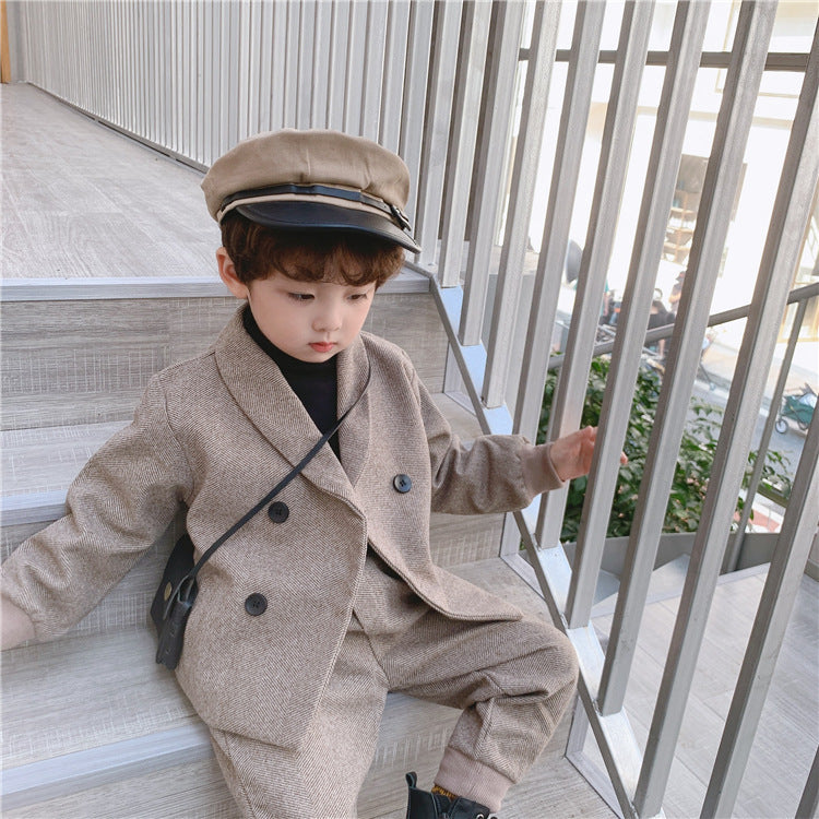 Fashion Boys' Spring And Autumn Winter Suit Set