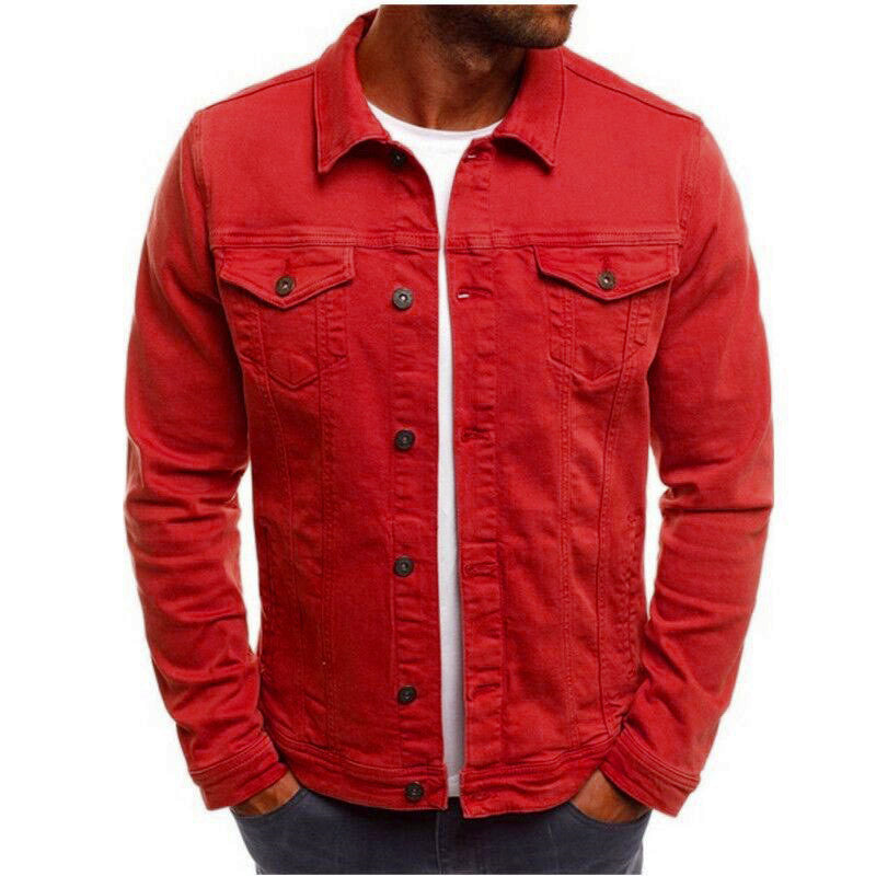 Men's Denim Button Shirt Jacket - Casual Fashion Top