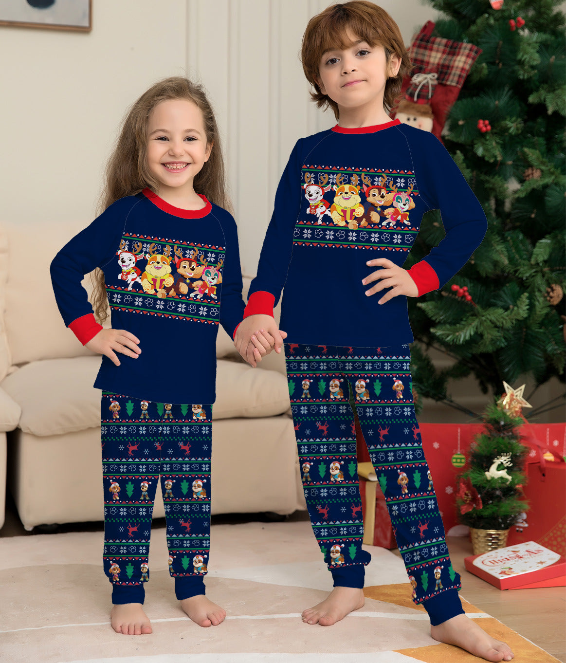 Cozy Christmas Cheer Matching Family Deer Pajamas in Plaid for Holiday Sleepwear