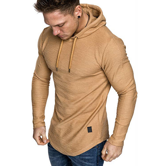 Men's Casual Hoodie Sweatshirt: Slim-Fit Long Sleeve Gym Top