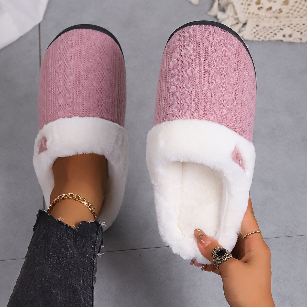 Winter Cotton Slippers: Warm and Non-Slip Home Shoes for Men and Women