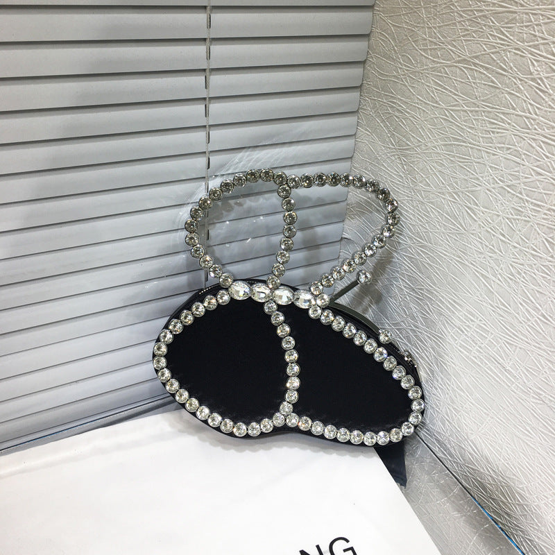 Elegance Embodied Butterfly Dinner Shiny Crystal Bag a Stunning Diamond Clutch Adorned with Lipstick Rhinestones the Epitome of Niche Handbag Luxury