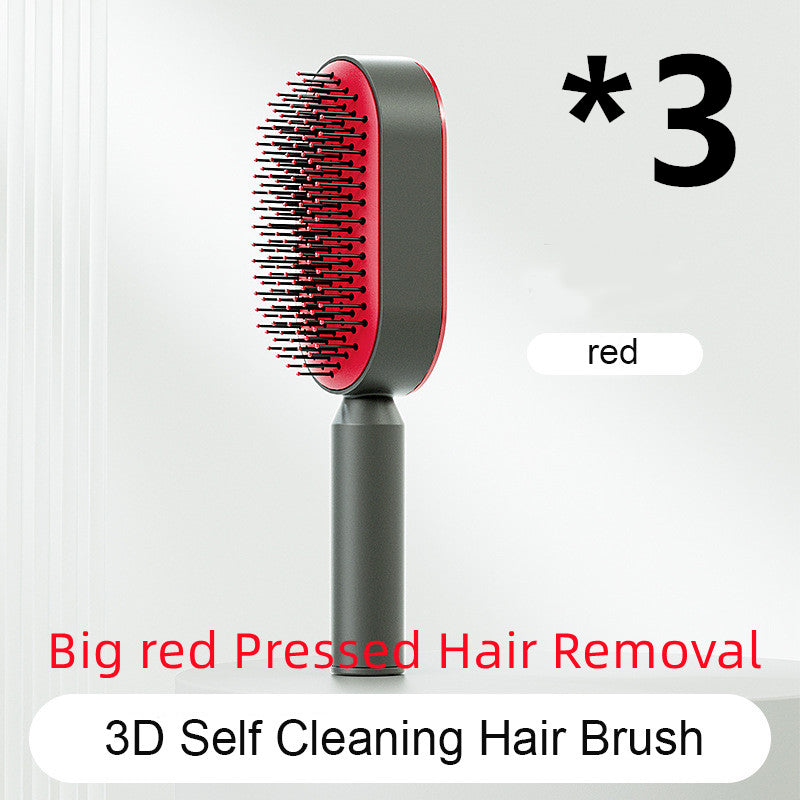 One-key Cleaning Hair Loss Airbag Massage Scalp Comb Anti-Static Hairbrush Self Cleaning Hair Brush For Women