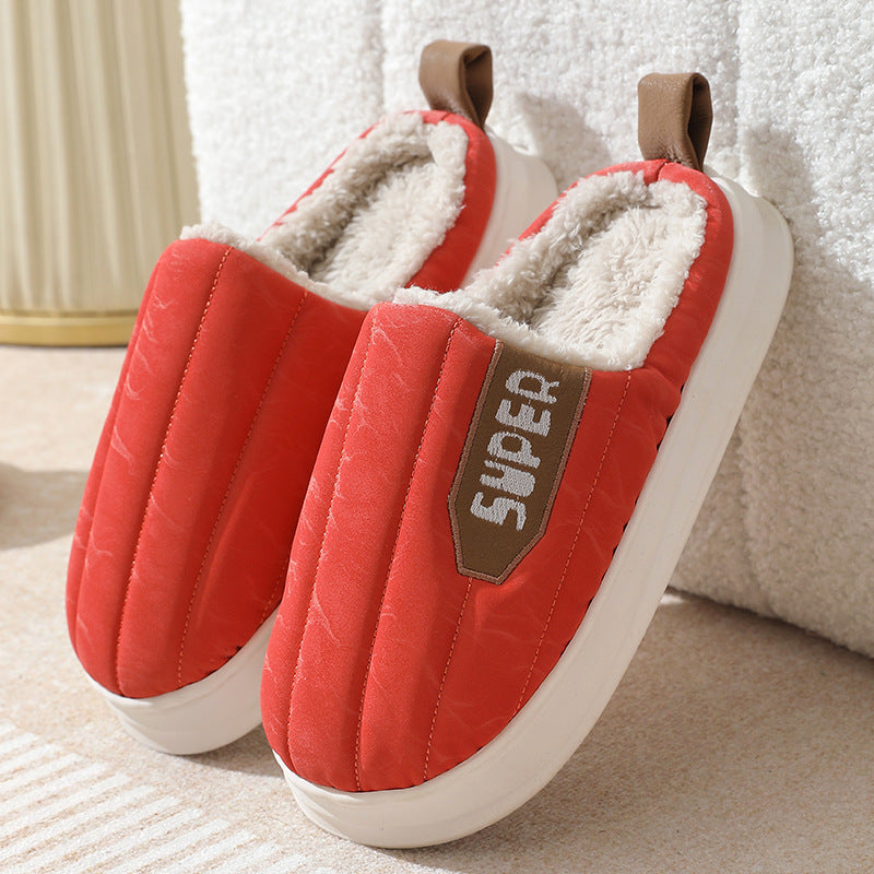 Stay Cozy and Stylish with Striped Home Slippers: Waterproof, Thick-Soled, Non-Slip, and Warm - Perfect for Women, Men, and Couples in Autumn and Winter