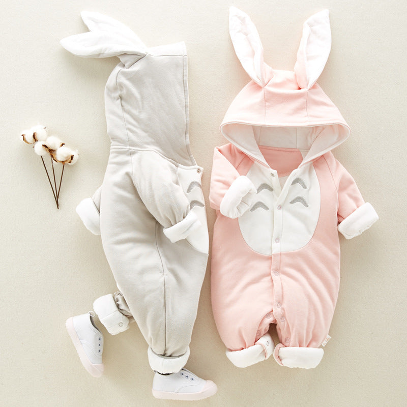 Summit Snuggles Chinchilla Hooded Cotton Padded Baby Romper