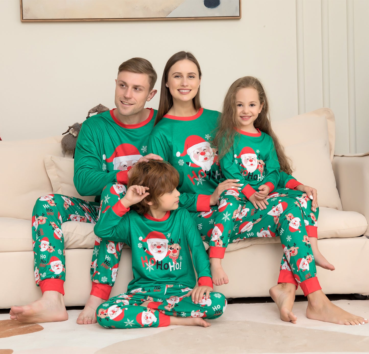 Get Festive Together with Matching Family Christmas Pajamas Sets Featuring Santa Claus Printed Tops for Cozy Holiday Sleepwear