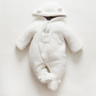 Luxuriously Cozy Lamb Themed Winter Cotton Padded Onesie for Newborns Ensuring Snug Warmth and Gentle Comfort