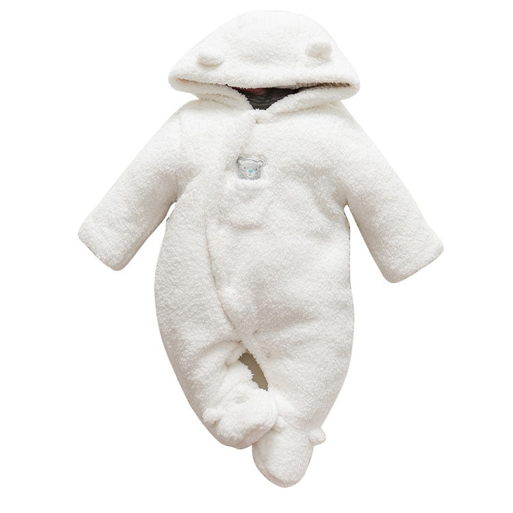 Luxuriously Cozy Lamb Themed Winter Cotton Padded Onesie for Newborns Ensuring Snug Warmth and Gentle Comfort