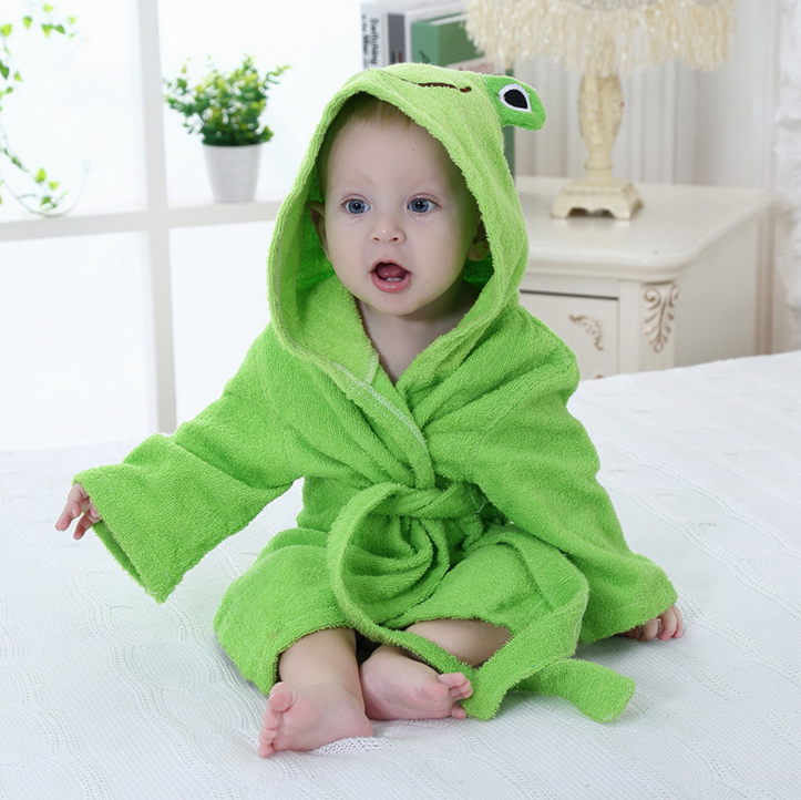 Cuddle Up in Style Cartoon Cute Animal Modeling Baby Bath Towels Luxurious Cotton Children Bathrobes with Baby Hood Perfect for Cozy Bath time Moments