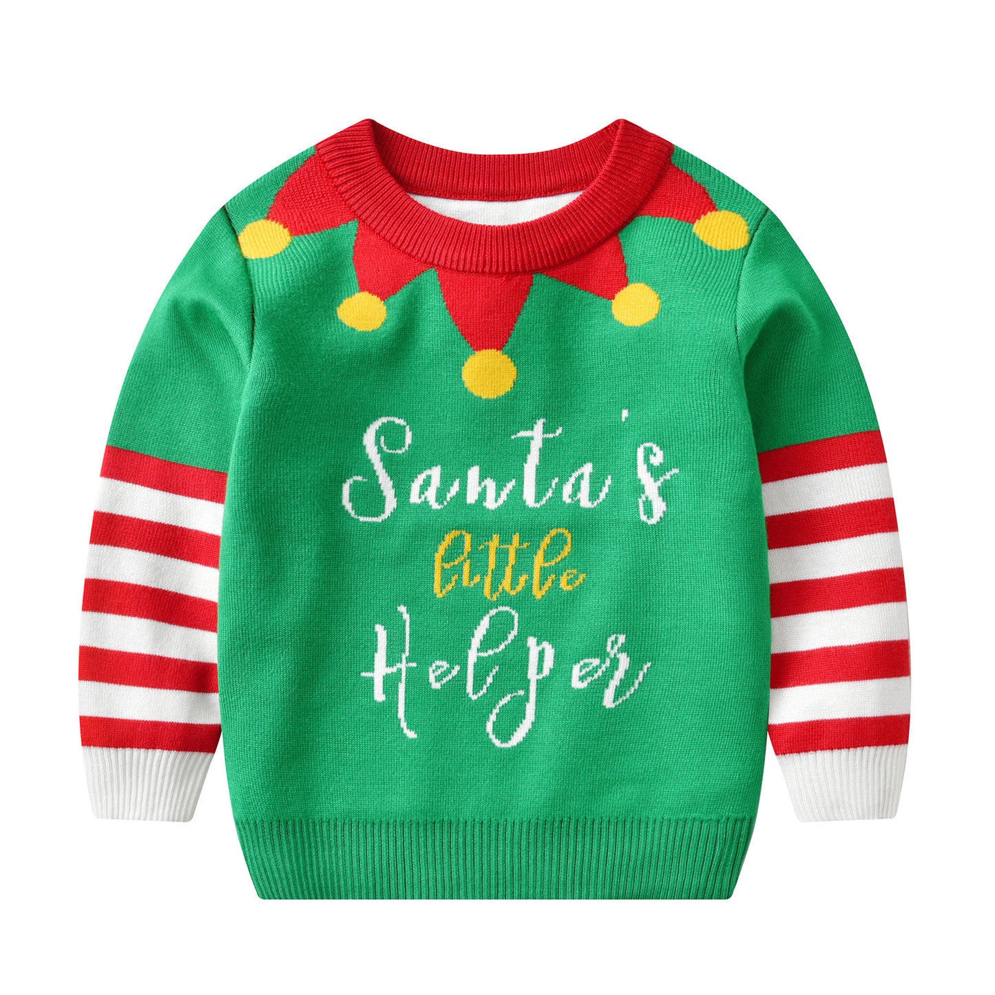 Cotton Double Layer Autumn Winter Christmas Long Sleeved Children Sweater Stay Warm and Festive in Style