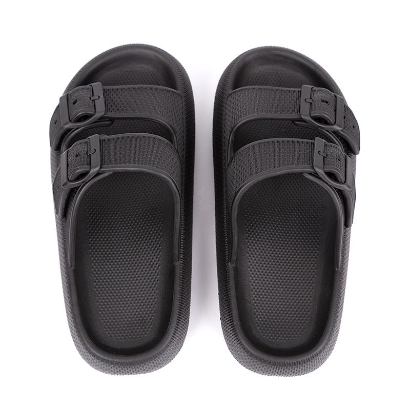 Summer Chic Women Platform Buckle Slippers for Fashionable Home and Outdoor Comfort