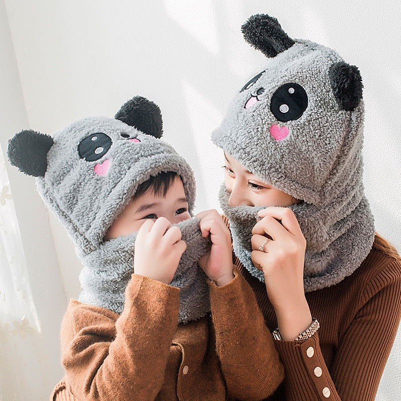 Adorable Winter Essentials Panda Head Hat with Ear Protection Perfect One Piece Baby Hat for Boys and Girls