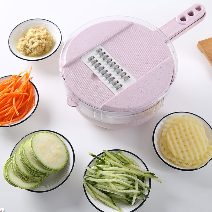 Mandoline Slicer and Vegetable Cutter with Strainer 8-in-1