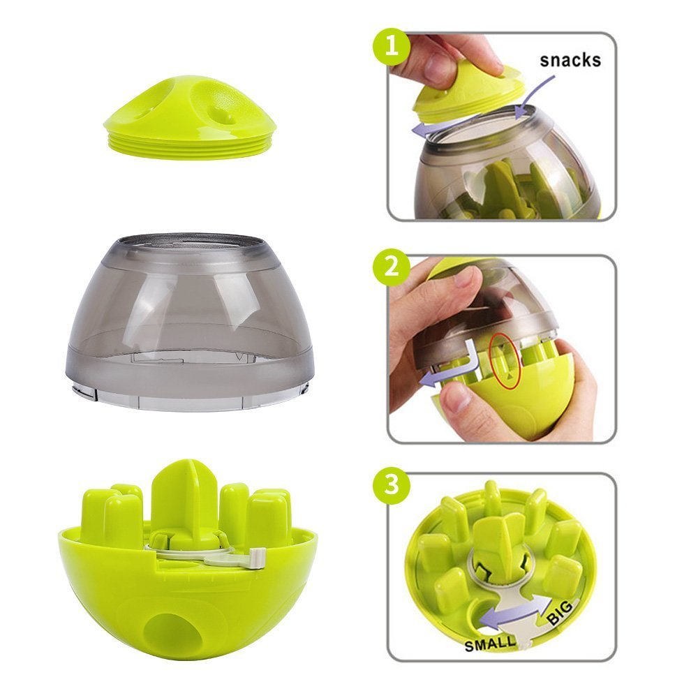 Puppy Feeder Dispenser Bowl Toy Leak Food Interactive Dog Food Balls Tumbler Pet Tumbler Feeder Food Automatic Dispenser Bowl Interactive Balls