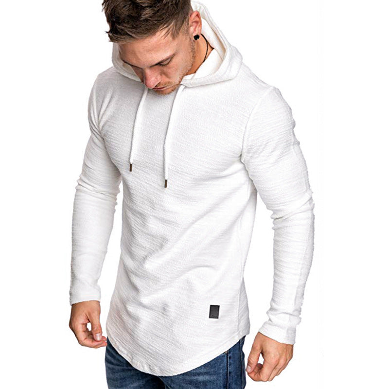 Men's Casual Hoodie Sweatshirt: Slim-Fit Long Sleeve Gym Top