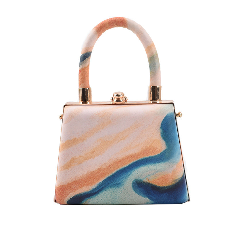 Landscape Charm Printed Sweet Mini Handbag for Shoulder Messenger Style