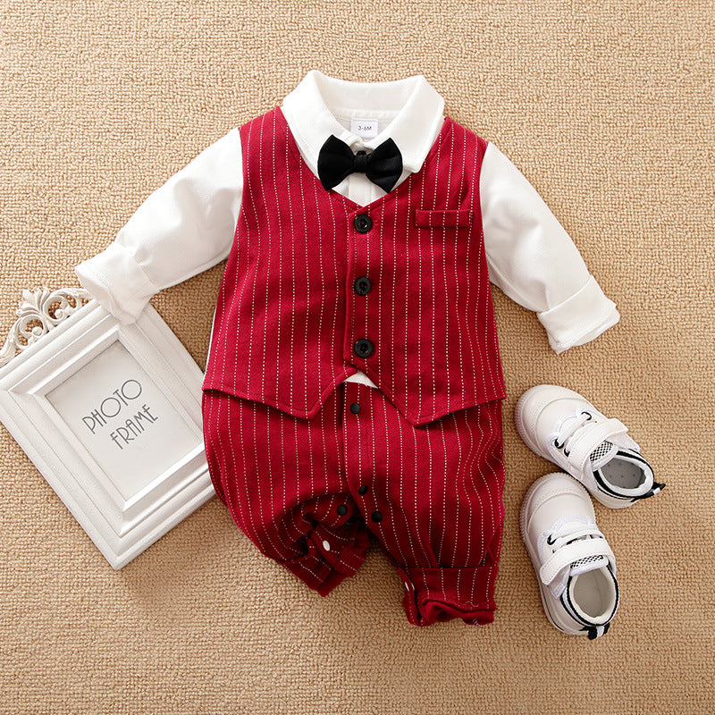 Charming Autumn Arrival Adorable Baby Boy Rompers Welcome the Season in Style