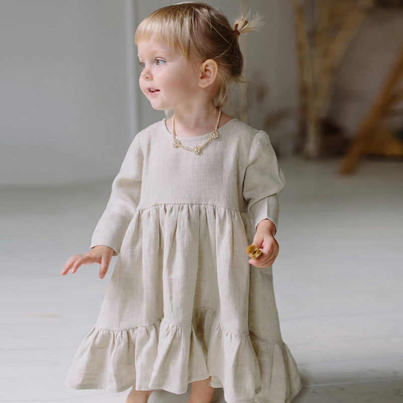 Autumn Elegance Discover New Girls Cotton Linen Dresses for a Chic Seasonal Wardrobe Upgrade