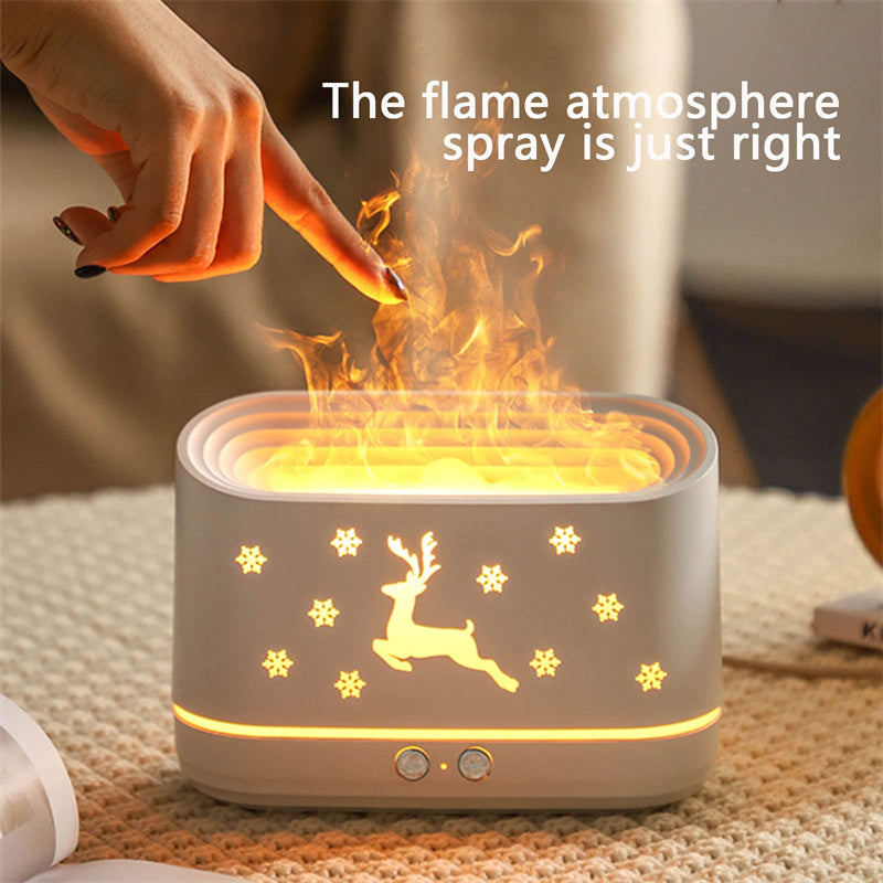 Flame Humidifier with Atmosphere Lamp for Home Decor