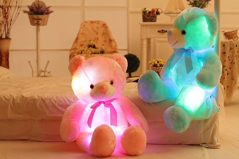 Magical LED Teddy Bear Colorful Glowing Stuffed Animal Pillow A Perfect Christmas Gift for Kids