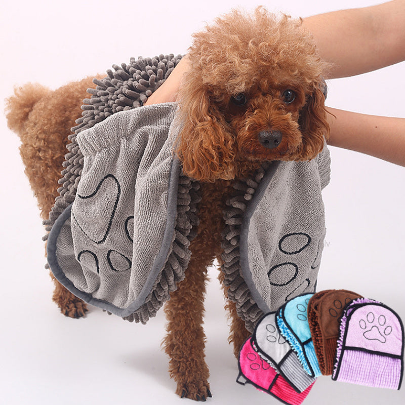 Quick-Drying Microfiber Dog Bathrobe and Towel`