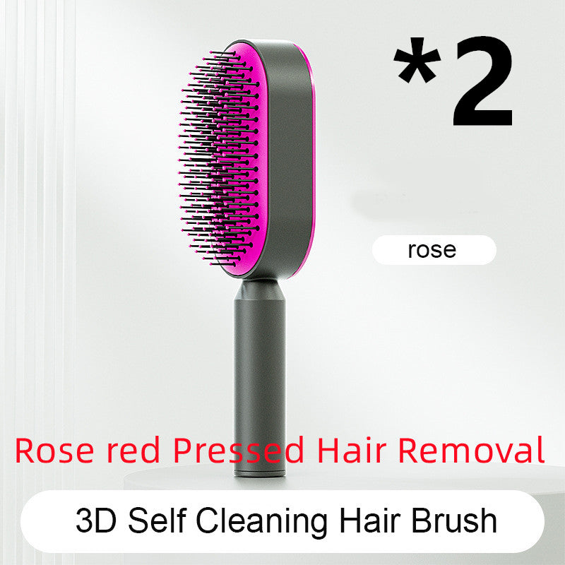 One-key Cleaning Hair Loss Airbag Massage Scalp Comb Anti-Static Hairbrush Self Cleaning Hair Brush For Women