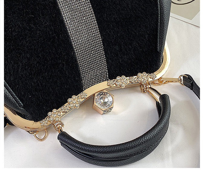 Dazzling Diamond Embedded Handbag Your Perfect All Match Accessory for Autumn and Winter