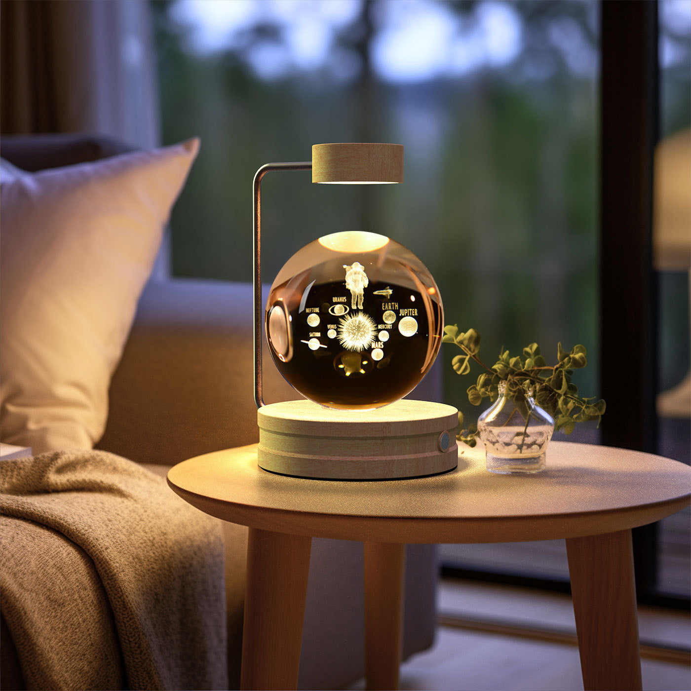 Enchanting Cosmic Dinosaur Crystal Ball Indoor Night Light USB Powered Warm Bedside Lamp Perfect Birthday Gift for a Magical Night