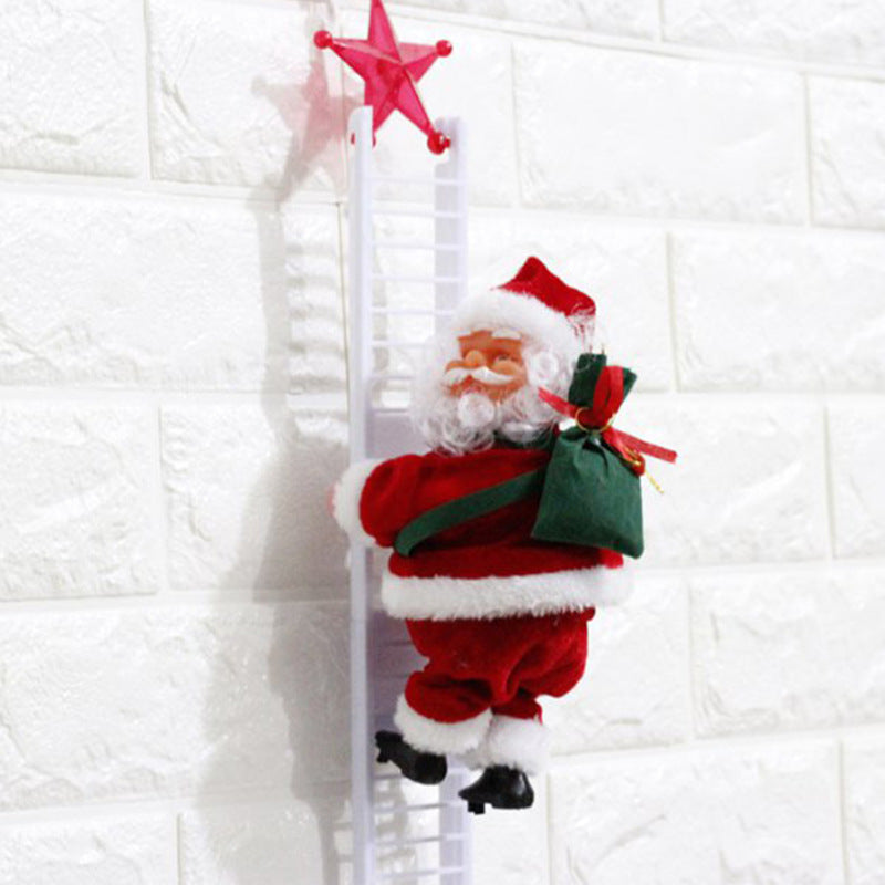 Experience the Magic Electric Santa Claus Climbing Red Ladder Doll Toy A Whimsical Addition to Your Holiday Decor