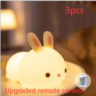 Magical New Year Gift Rabbit Silicone Lamp with Pat Feeding Creative Night Light Design Ideal for Children Toys