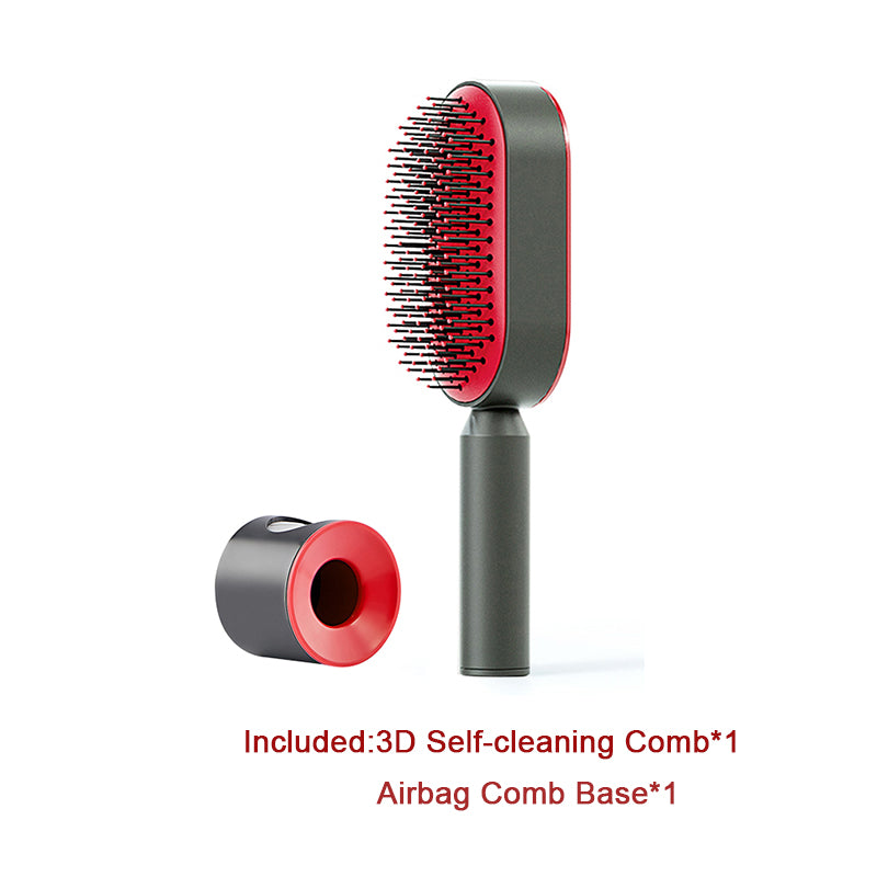 One-key Cleaning Hair Loss Airbag Massage Scalp Comb Anti-Static Hairbrush Self Cleaning Hair Brush For Women