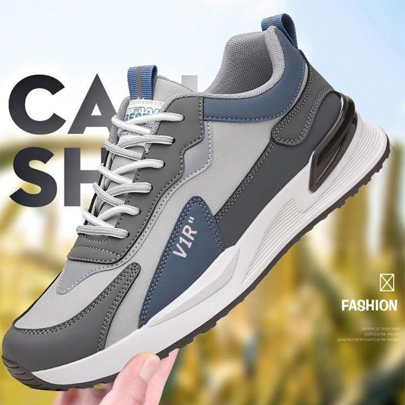 Step Out in Style Versatile and Trendy Casual Men Shoes with Soft Sole Color Block Design and Lace Up Sneakers  Perfect for Running and Sports