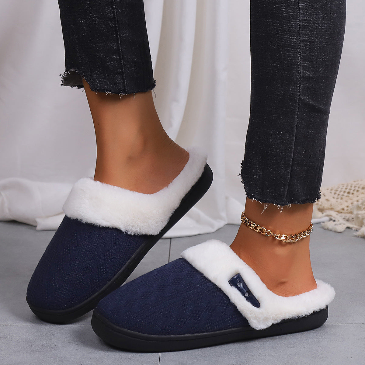 Winter Cotton Slippers: Warm and Non-Slip Home Shoes for Men and Women