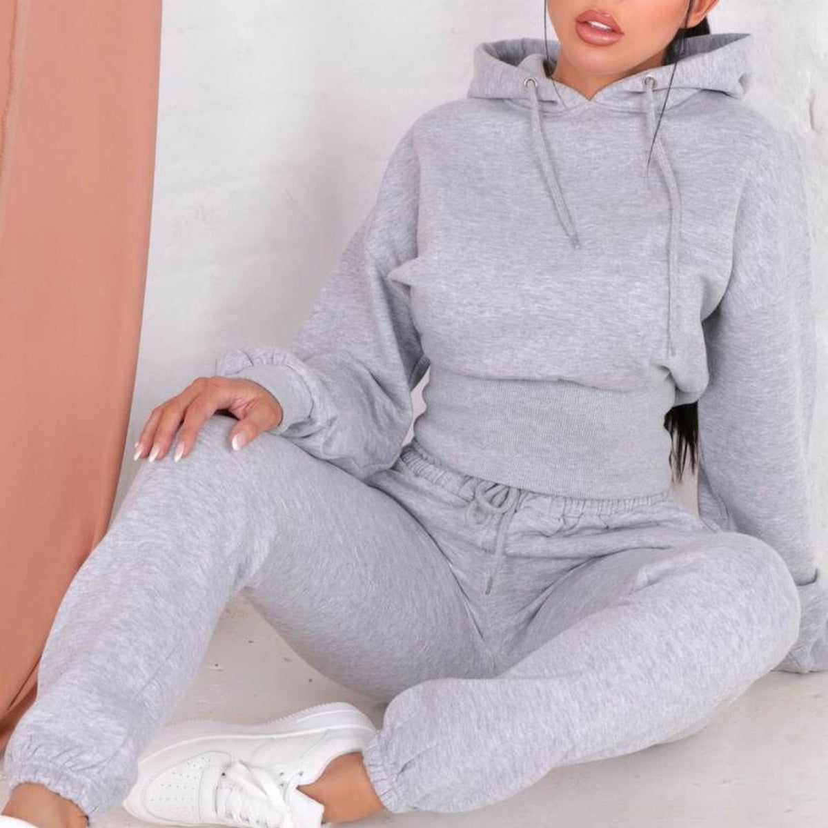 Hooded Sweater Two Piece Set Relax Outfit Jumper Tops