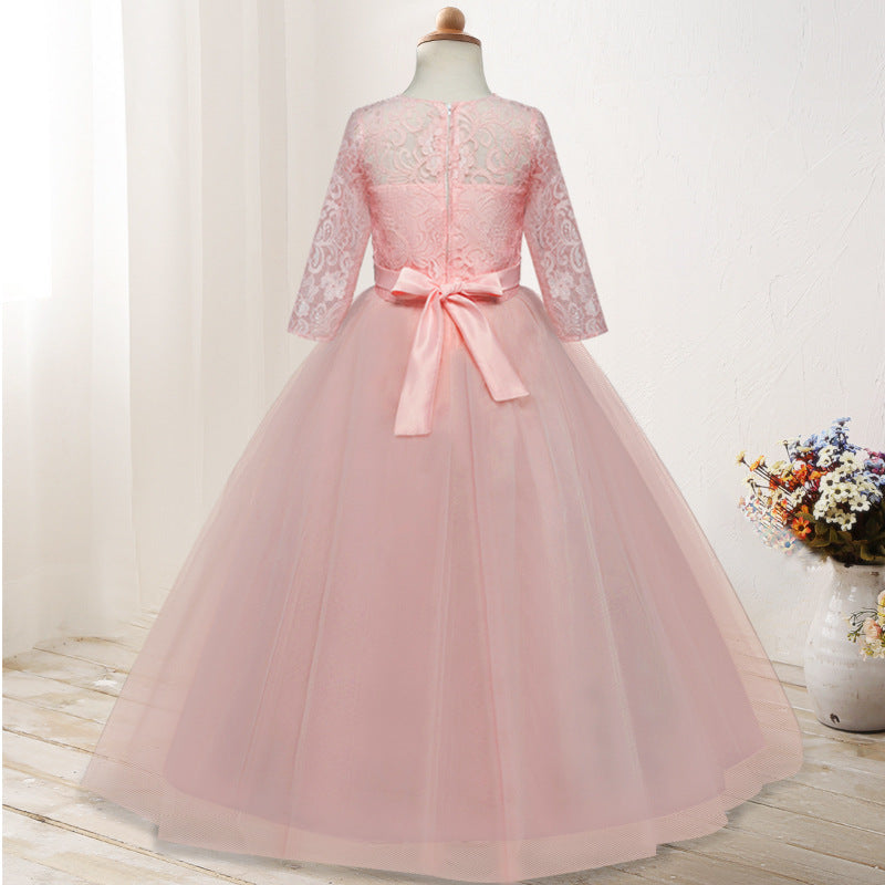 Princess Flower Girl Dress Long-Sleeve Wedding Dress for Children Perfect for Little Princesses