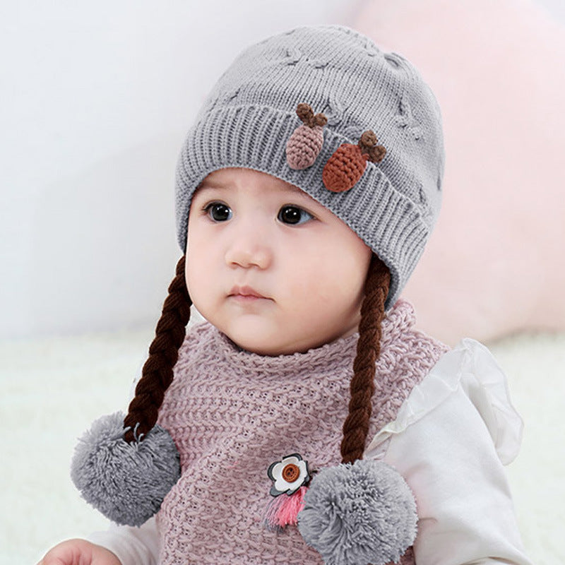 Cozy Chic Girls Braid Hat Stylish and Warm Woolen Headwear