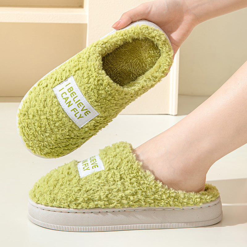 Winter Warm Thick Sole Slippers: Indoor and Outdoor Fluffy Shoes