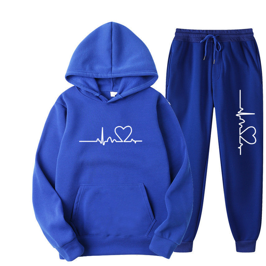 Heart Figure Hoodie Sweater Suit: Fleece-Lined for Autumn and Winter (Unisex)