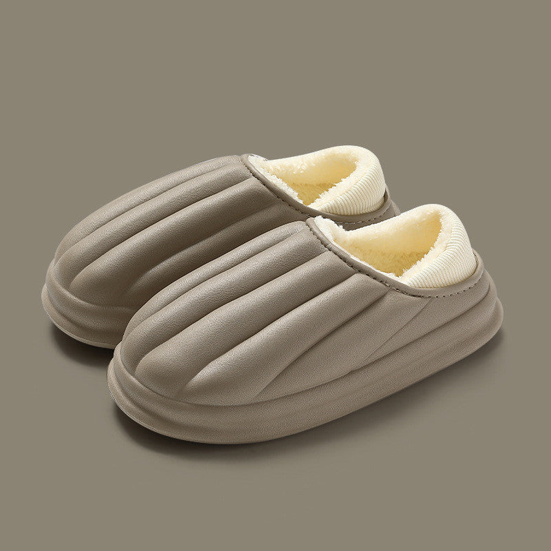 Shell Shape Design Waterproof Plush Slippers for Women