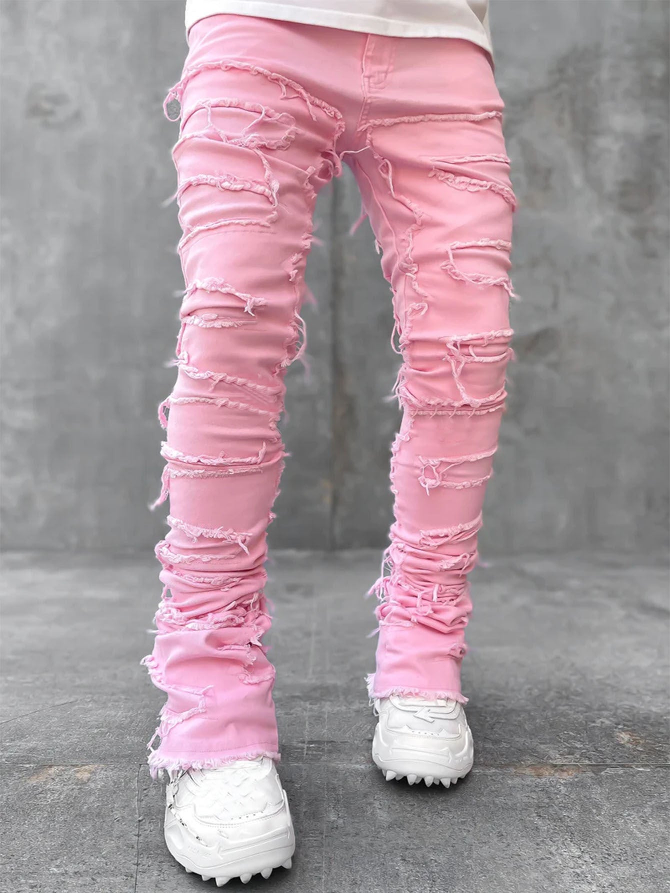 Stacked Jeans for Men: Unique Individual Patched Pants with a Contemporary Twis