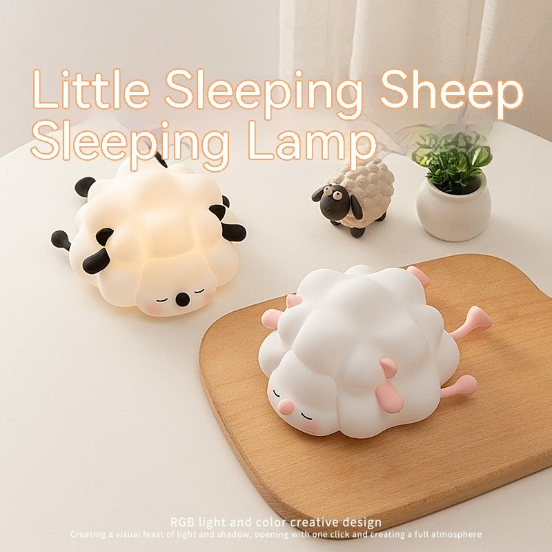 Sheep Dreams Cute Silicone Night Light for Children Room Decor Rechargeable with Timing Dimming and Sleep Features